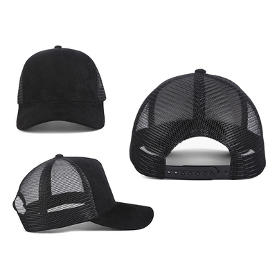 Breathable Plain Suede Mesh Back Baseball Caps Women Trendy 5 Panel Trucker Hoed