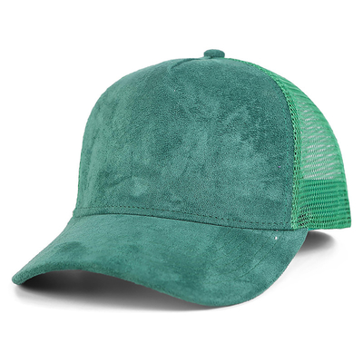 Breathable Plain Suede Mesh Back Baseball Caps Women Trendy 5 Panel Trucker Hoed