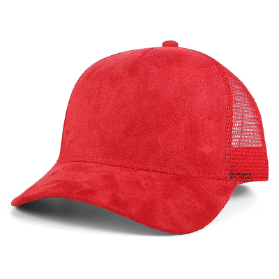 Breathable Plain Suede Mesh Back Baseball Caps Women Trendy 5 Panel Trucker Hoed