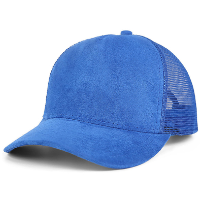 Breathable Plain Suede Mesh Back Baseball Caps Women Trendy 5 Panel Trucker Hoed