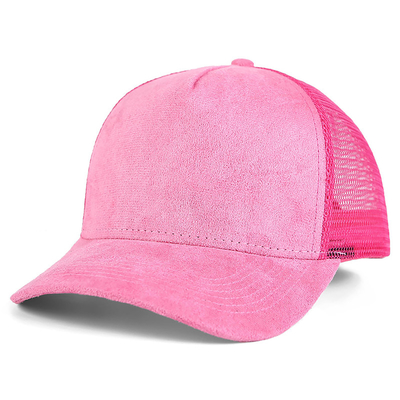 Breathable Plain Suede Mesh Back Baseball Caps Women Trendy 5 Panel Trucker Hoed