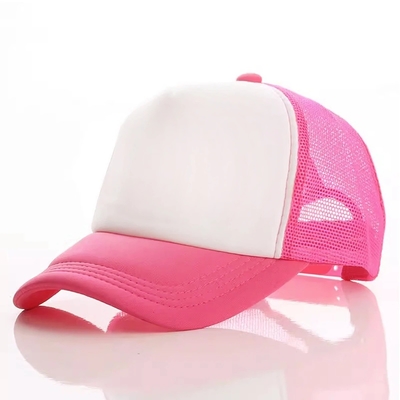 Op maat gemaakte truckerhoed met profielkronijn Unisex 5 panel mesh hoed