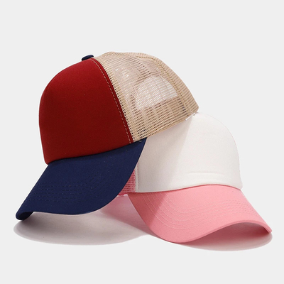 Op maat gemaakte 5 panelen Mesh Trucker Cap Unisex Blank Plain Trucker Cap