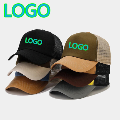 Op maat gemaakte 5 panelen Mesh Trucker Cap Unisex Blank Plain Trucker Cap