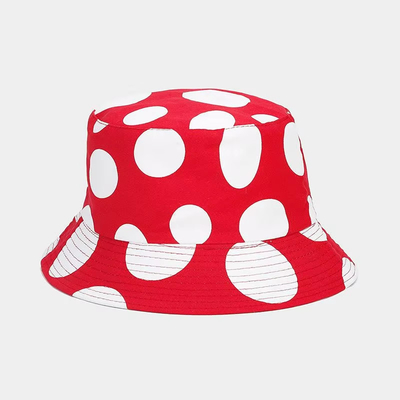 2025 Cotton Cartoon Mushroom Print Bucket Hat Fisherman Hat Outdoor Travel Sun Cap voor mannen en vrouwen