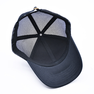 Zwart 6 Panel Mesh Trucker Hoed Glitter Trucker Cap Hoogwaardige Mode Sequins Borduurwerk Trucker Hoeden