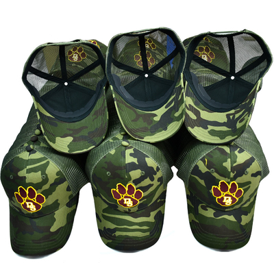 Groene gaas trucker hoed Custom 6 Panel Gorra Trucker Cap met borduurwerk logo