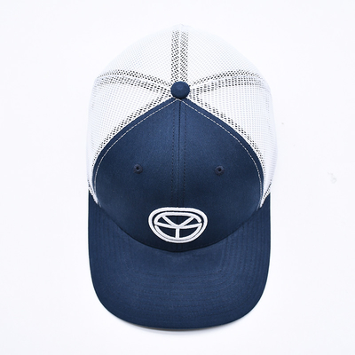BSCI Oem Custom Logo Geborduurd Richardson Trucker Hoed Mesh Snap Back Gorras 6 Panel Trucker Cap