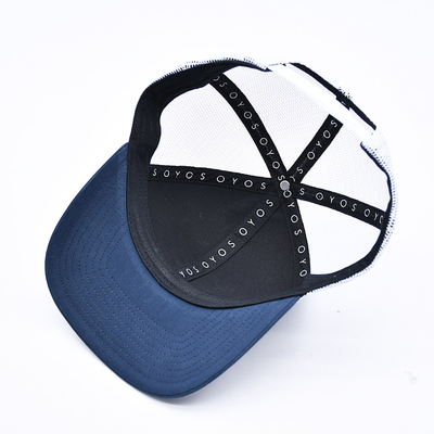 BSCI Oem Custom Logo Geborduurd Richardson Trucker Hoed Mesh Snap Back Gorras 6 Panel Trucker Cap