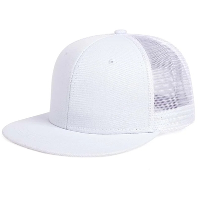 Blank Plain 6 Panel Trucker Cap Custom Flat Mesh Trucker Hoed