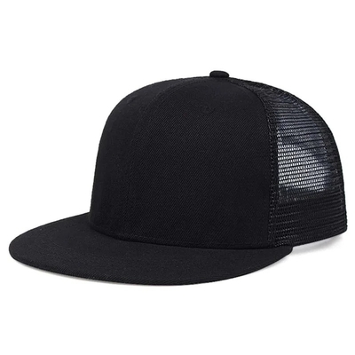 Blank Plain 6 Panel Trucker Cap Custom Flat Mesh Trucker Hoed