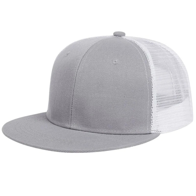 Blank Plain 6 Panel Trucker Cap Custom Flat Mesh Trucker Hoed