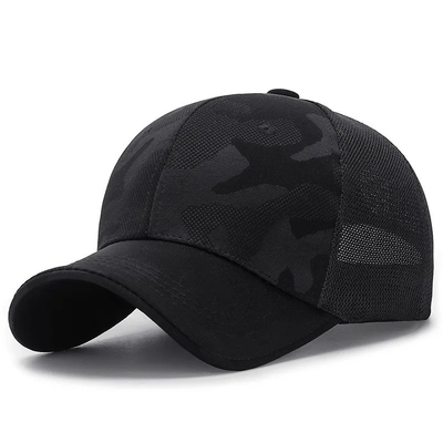 Hoogwaardige mannen trucker hoed fabrikant groothandel Camo camouflage gebogen rand mesh cap