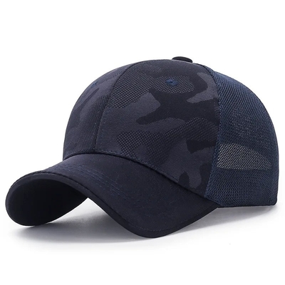 Hoogwaardige mannen trucker hoed fabrikant groothandel Camo camouflage gebogen rand mesh cap
