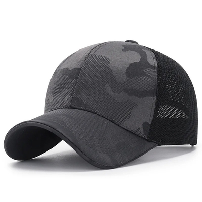 Hoogwaardige mannen trucker hoed fabrikant groothandel Camo camouflage gebogen rand mesh cap