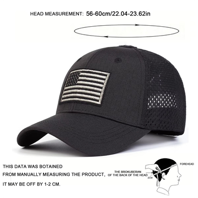 Op maat geborduurde 6 panelen katoen twill profiel trucker cap met gebogen visor