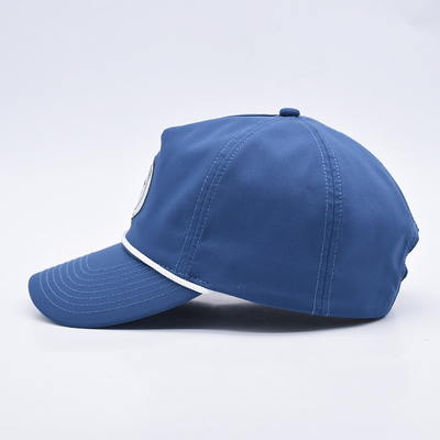 Groothandel Blue Rope Baseball Cap Custom Structured Embroidery Logo 5 Panel Golf Hoeden Gorras