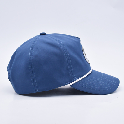 Groothandel Blue Rope Baseball Cap Custom Structured Embroidery Logo 5 Panel Golf Hoeden Gorras