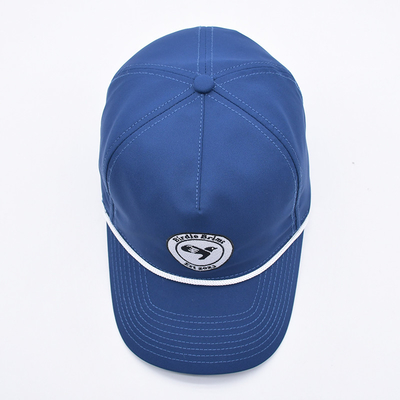 Groothandel Blue Rope Baseball Cap Custom Structured Embroidery Logo 5 Panel Golf Hoeden Gorras