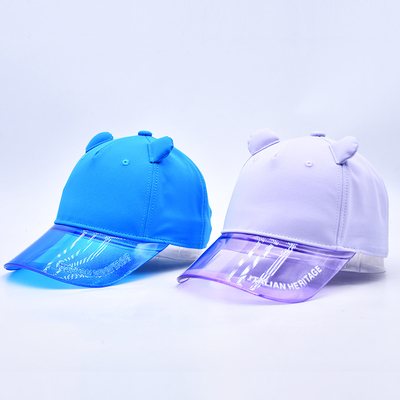 Oem Hoed Factory Groothandel Hoogwaardige 5-paneel Kids Baseball Cap Custom Transparent Pvc Rim Kind Baseball Hoeden