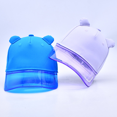 Oem Hoed Factory Groothandel Hoogwaardige 5-paneel Kids Baseball Cap Custom Transparent Pvc Rim Kind Baseball Hoeden