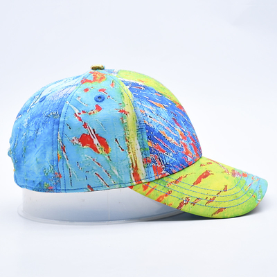 6 Panel Baseball Cap met afdruk logo profiel en gebogen visor