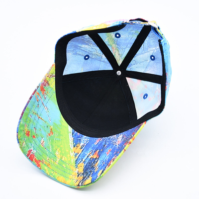 6 Panel Baseball Cap met afdruk logo profiel en gebogen visor