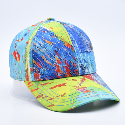 6 Panel Baseball Cap met afdruk logo profiel en gebogen visor