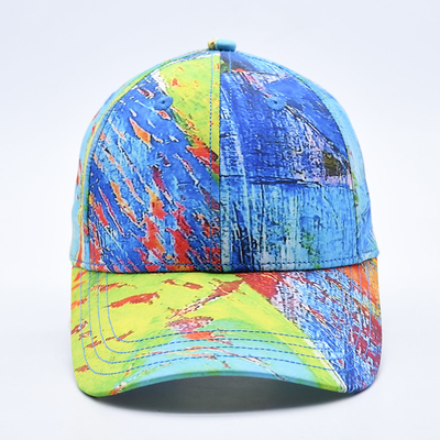 6 Panel Baseball Cap met afdruk logo profiel en gebogen visor