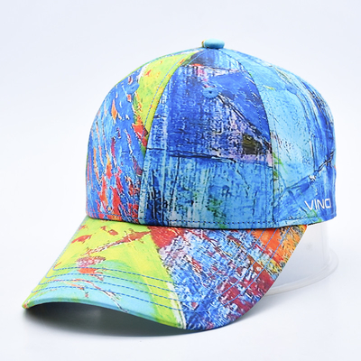 6 Panel Baseball Cap met afdruk logo profiel en gebogen visor