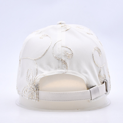 Mode Hip Hop Gekrompen Rande Sport Witte Baseball Caps Groothandel Custom Baseball Hoed Geborduurd