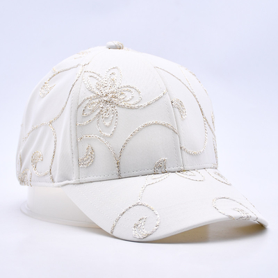 Mode Hip Hop Gekrompen Rande Sport Witte Baseball Caps Groothandel Custom Baseball Hoed Geborduurd