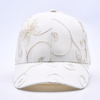 Mode Hip Hop Gekrompen Rande Sport Witte Baseball Caps Groothandel Custom Baseball Hoed Geborduurd