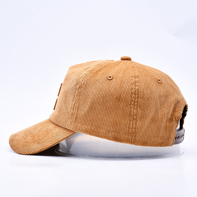 Custom 3d gestructureerde borduurwerk Corduroy Gorras Baseball Cap Groothandel 5 Panel Verstelbare Snapback Baseball Cap