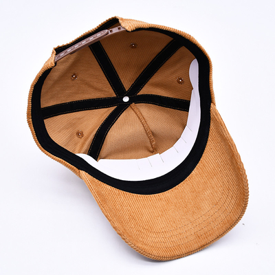 Custom 3d gestructureerde borduurwerk Corduroy Gorras Baseball Cap Groothandel 5 Panel Verstelbare Snapback Baseball Cap