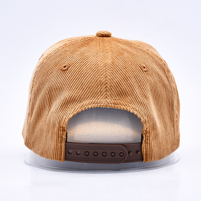Custom 3d gestructureerde borduurwerk Corduroy Gorras Baseball Cap Groothandel 5 Panel Verstelbare Snapback Baseball Cap