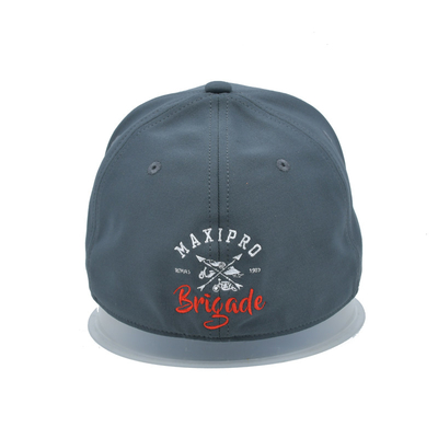 Oem Groothandel 6 Panel Grijze Elastiek Baseball Hoedjes Op maat Baseball Cap Gesloten Achterste Gordels