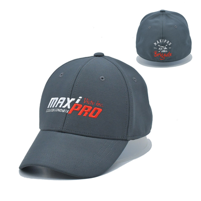 Oem Groothandel 6 Panel Grijze Elastiek Baseball Hoedjes Op maat Baseball Cap Gesloten Achterste Gordels