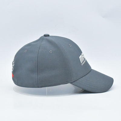 Oem Groothandel 6 Panel Grijze Elastiek Baseball Hoedjes Op maat Baseball Cap Gesloten Achterste Gordels