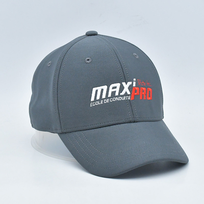 Oem Groothandel 6 Panel Grijze Elastiek Baseball Hoedjes Op maat Baseball Cap Gesloten Achterste Gordels