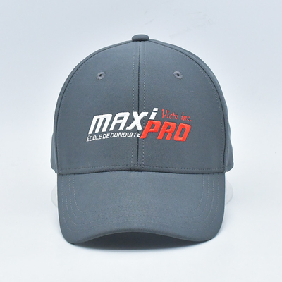 Oem Groothandel 6 Panel Grijze Elastiek Baseball Hoedjes Op maat Baseball Cap Gesloten Achterste Gordels