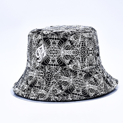 Sublimatie Printed Bucket Hats Custom Overall Print Bucket Hat Patroon Geborduurd Logo Voor Vrouwen