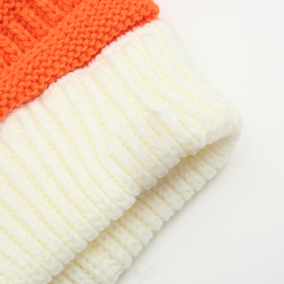 Herfst-winter hoed matching gebreide bonnets Skully trendy warm met pompom bont pom pom voor vrouwen dubbele kleur mode bonnet