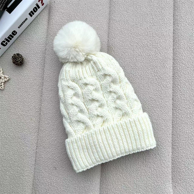 Custom Overall Print Hoedjes Winter Warm Fisherman Hoedje Rib Gebreide Katoen Pom Pom Hoed