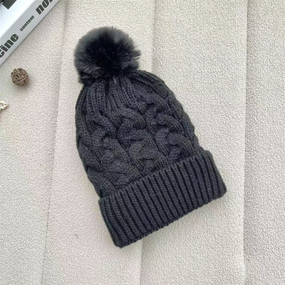Custom Overall Print Hoedjes Winter Warm Fisherman Hoedje Rib Gebreide Katoen Pom Pom Hoed