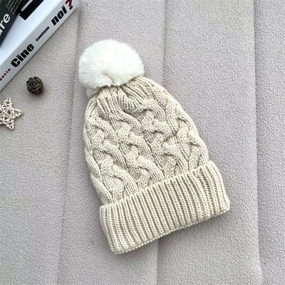 Custom Overall Print Hoedjes Winter Warm Fisherman Hoedje Rib Gebreide Katoen Pom Pom Hoed
