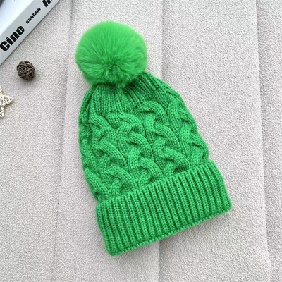 Custom Overall Print Hoedjes Winter Warm Fisherman Hoedje Rib Gebreide Katoen Pom Pom Hoed