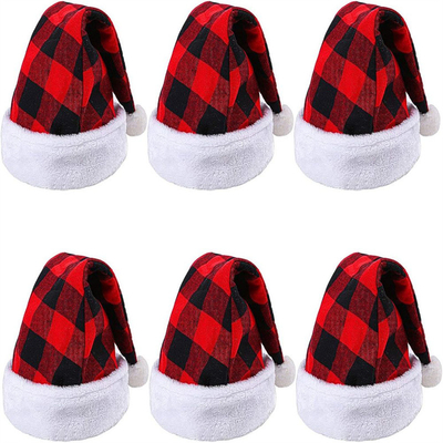 Volwassenen Winter Plaid Kerst hoed Custom Decorative Warm Skullies Beanies Gebreide pet