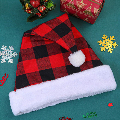 Volwassenen Winter Plaid Kerst hoed Custom Decorative Warm Skullies Beanies Gebreide pet