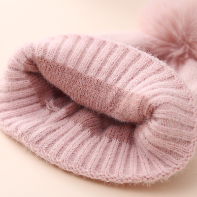 2024 Nieuwe Herfst Winter Baby gebreide hoeden Meisjes Acryl Bilayer Warm Kleuter Beanie Lief Hart Nieuwgeboren Hoed